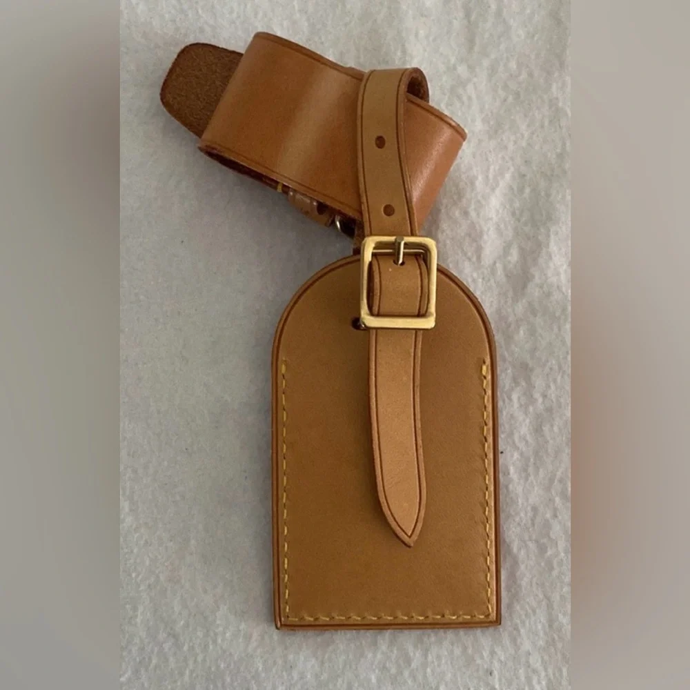 Louis Vuitton Tan Vachetta Leather Luggage Tag EUC - Picture 2 of 7